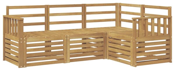 VidaXL Ülőgarnitúrák 4 pcs Fehér 187,5 x 128,5 x 73 cm Tömör Akácfa