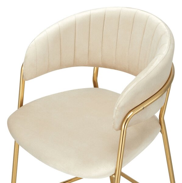Design bárszék, bézs Velvet szövet/gold króm arany, DASMIN TYP 2