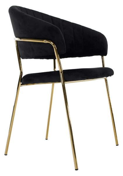 Design étkezőszék, fekete Velvet szövet/gold króm arany, DASMIN TYP 1