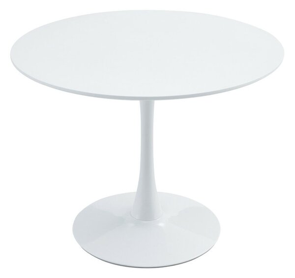 Étkezőasztal, kerek, fehér, matt, átmérő 110 cm, REVENTON NEW