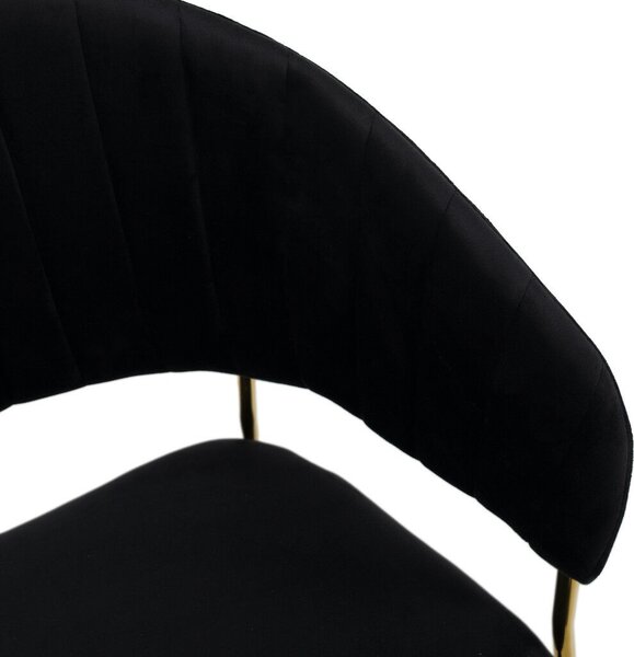 Design étkezőszék, fekete Velvet szövet/gold króm arany, DASMIN TYP 1
