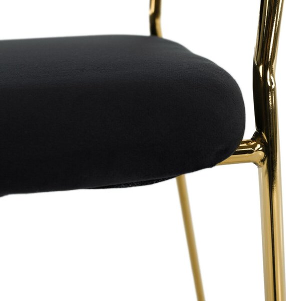 Design étkezőszék, fekete Velvet szövet/gold króm arany, DASMIN TYP 1