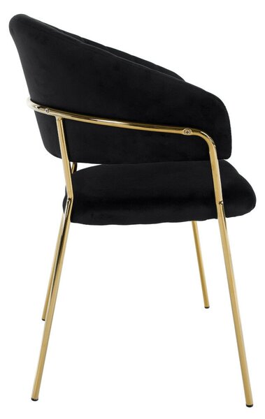 Design étkezőszék, fekete Velvet szövet/gold króm arany, DASMIN TYP 1