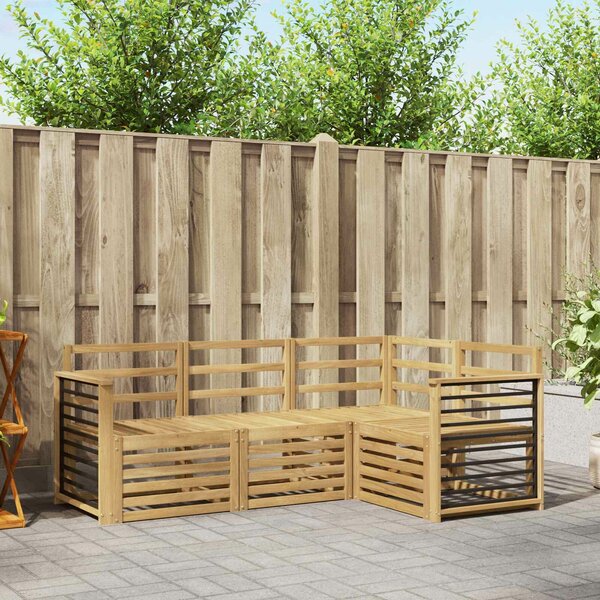 VidaXL Ülőgarnitúrák 4 pcs Fehér 187,5 x 128,5 x 73 cm Tömör Akácfa