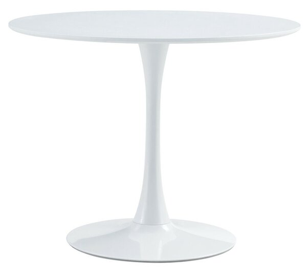 Étkezőasztal, kerek, fehér, matt, átmérő 110 cm, REVENTON NEW