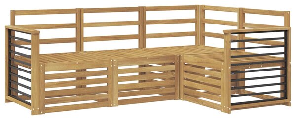 VidaXL Ülőgarnitúrák 4 pcs Fehér 187,5 x 128,5 x 73 cm Tömör Akácfa