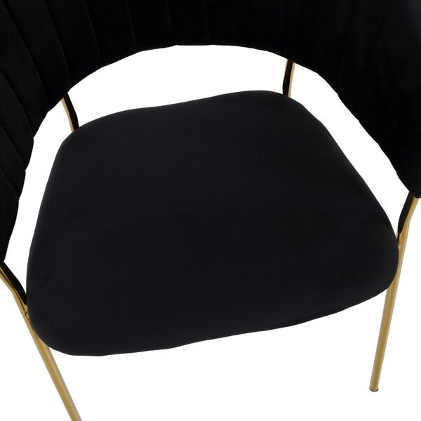 Design étkezőszék, fekete Velvet szövet/gold króm arany, DASMIN TYP 1