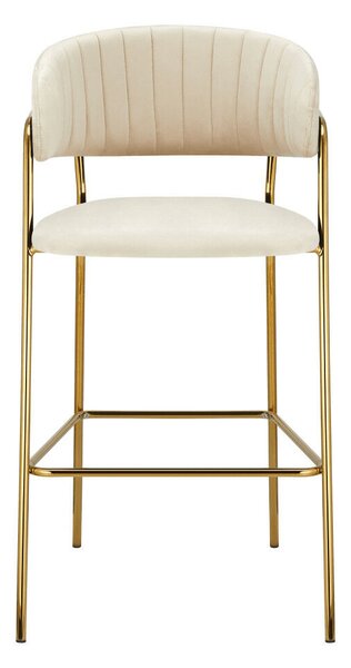Design bárszék, bézs Velvet szövet/gold króm arany, DASMIN TYP 2