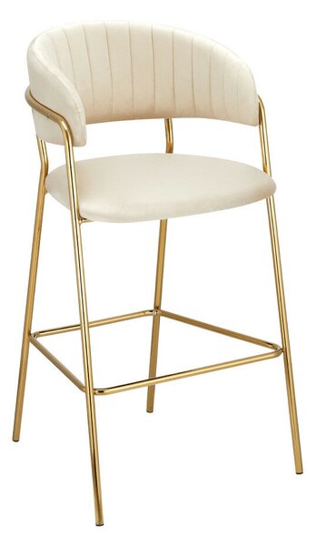 Design bárszék, bézs Velvet szövet/gold króm arany, DASMIN TYP 2
