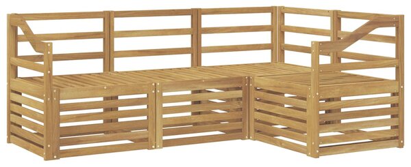 VidaXL Ülőgarnitúrák 4 pcs Fehér 185,5 x 126,5 x 73 cm Tömör Akácfa