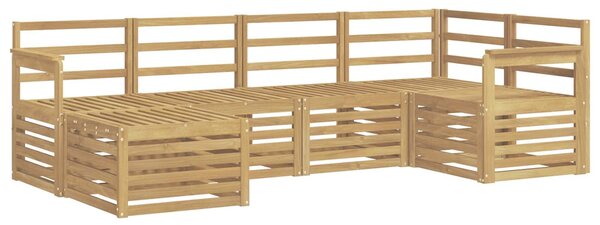 VidaXL Kültéri kanapé szett 6 pcs Fehér Poliészter