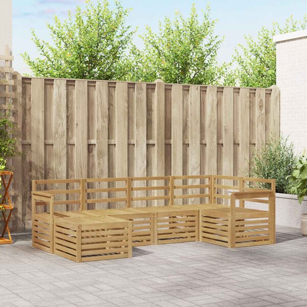 VidaXL Kültéri kanapé szett 6 pcs Fehér Poliészter