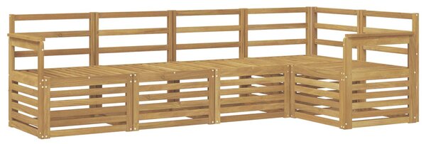 VidaXL Kültéri kanapé szett 5 pcs Fehér 247 x 128,5 x 73 cm