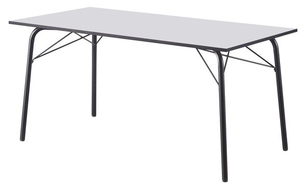 Étkezőasztal, fehér/fekete, 160x80x75 cm, NALAK TYP 3