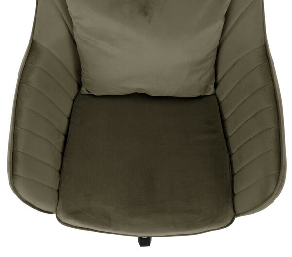 Irodai fotel, szürkésbarna Taupe Velvet anyag/króm, KLIAN