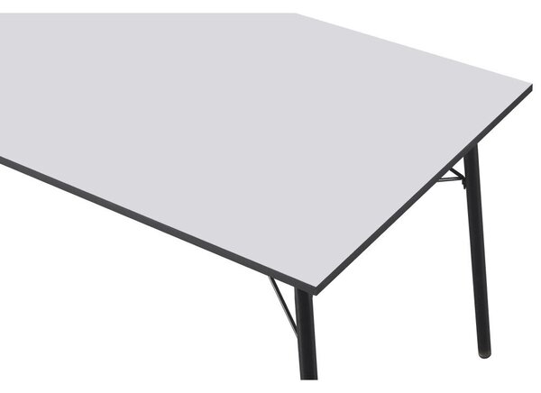 Étkezőasztal, fehér/fekete, 160x80x75 cm, NALAK TYP 3
