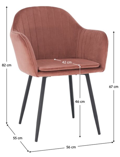 Dizájnos fotel, rózsaszínes barna Velvet anyag, ZIRKON