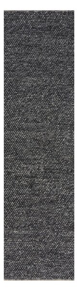 Minerals sötétsszürke gyapjú futószőnyeg, 60 x 230 cm - Flair Rugs