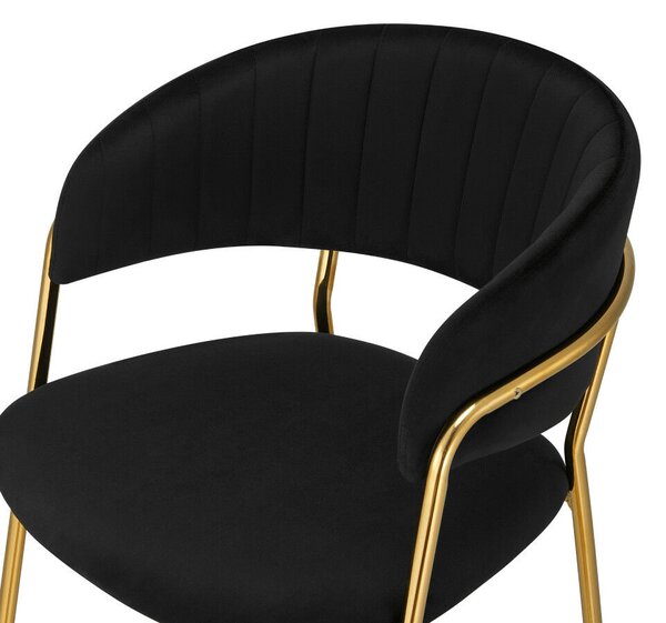 Design bárszék, fekete Velvet szövet/gold króm arany, DASMIN TYP 2