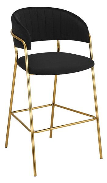 Design bárszék, fekete Velvet szövet/gold króm arany, DASMIN TYP 2