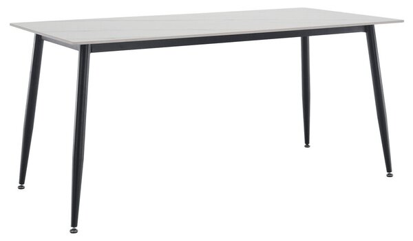 Étkezőasztal, fehér márvány/fekete, 160x80 cm, FLORENC TYP 2