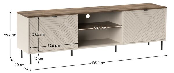 TV asztal, kasmír/castello tölgy, EYCO 2D/180