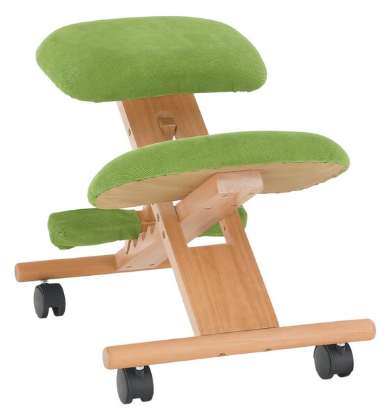 Ergonomikus térdelőszék, rzöld/bükkfa, GROCO