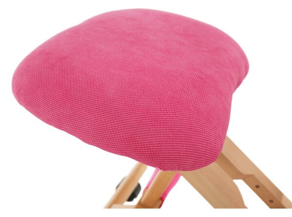 Ergonomikus térdelőszék, rózsaszín/bükkfa, GROCO