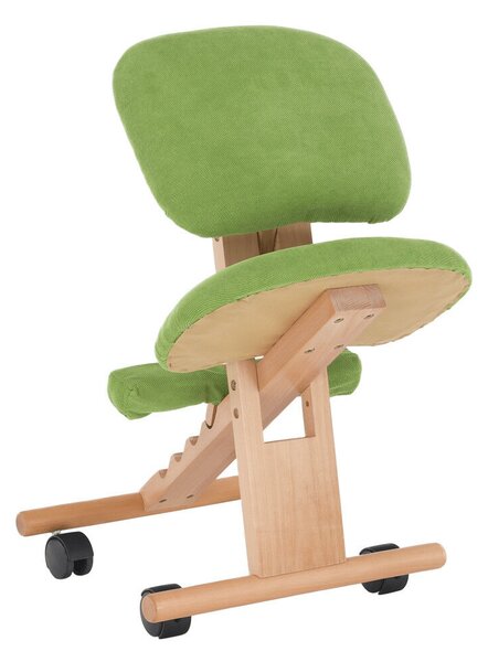 Ergonomikus térdelőszék, rzöld/bükkfa, GROCO