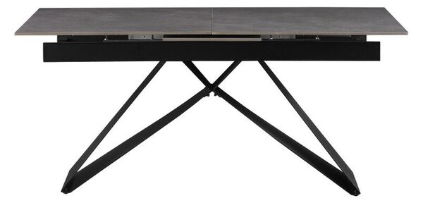 Kihúzható étkezőasztal, beton/fekete, 160-200x90 cm, MAJED