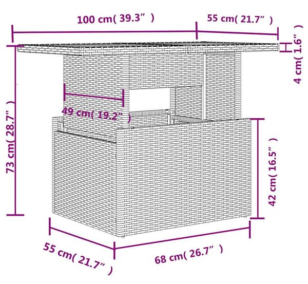 VidaXL 6 db szürke polyrattan kerti kanapégarnitúra párnákkal
