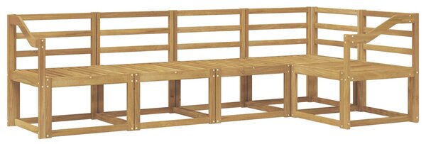 VidaXL Kültéri kanapé szett 5 pcs Fehér Tömör Akácfa