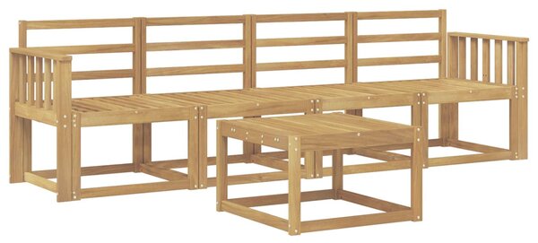 VidaXL Kültéri kanapé szett 5 pcs Fehér 59 x 59 x 37 cm Tömör Akácfa
