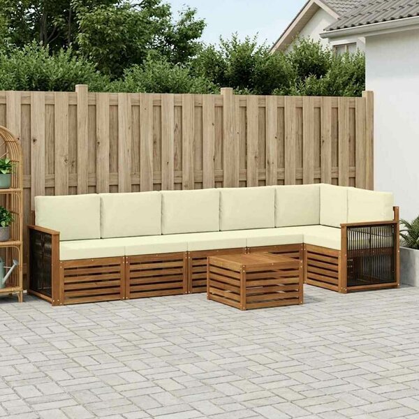 VidaXL Szegmentált kanapé szett 6 pcs Természetes és krémszínű