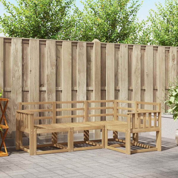 VidaXL Kültéri kanapé szett 4 pcs Fehér 187,5 x 128,5 x 73 cm