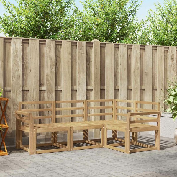 VidaXL Kültéri kanapé szett 4 pcs Fehér 190 x 130,5 x 73 cm