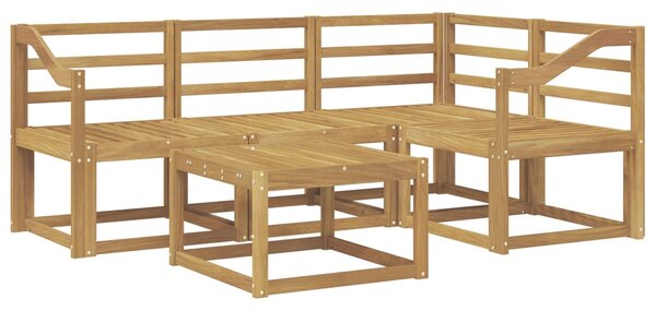 VidaXL Kültéri kanapé szett 5 pcs Fehér 59 x 59 x 37 cm Tömör Akácfa