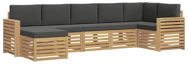 VidaXL Kültéri kanapé szett 7 pcs Fehér és Antracitszürke