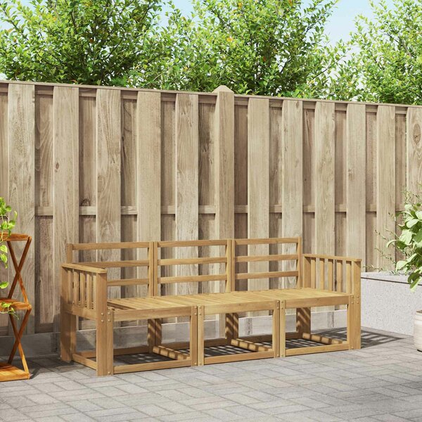 VidaXL Kültéri kanapé szett 3 pcs Fehér 189,5 x 63 x 73 cm