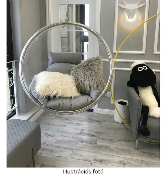 Függő fotel, átlátszó/arany/fehér, BUBBLE NEW TYP 1