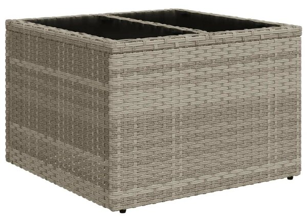 10 db szürke polyrattan kerti kanapégarnitúra párnákkal