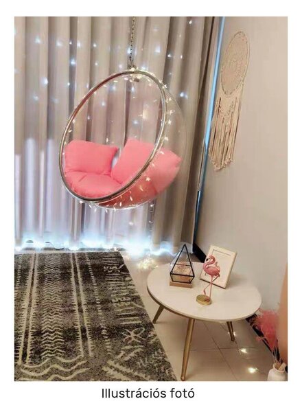Függő fotel, átlátszó/arany/fehér, BUBBLE NEW TYP 1
