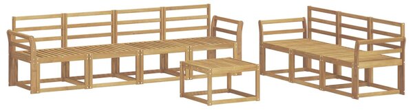 VidaXL Kültéri kanapé szett 8 pcs Fehér 59 x 59 x 37 cm Tömör Akácfa
