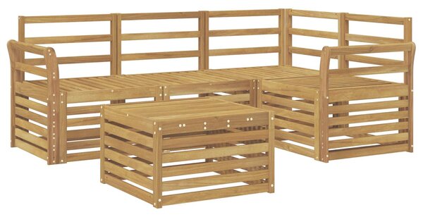 VidaXL Kültéri kanapé szett 5 pcs Fehér 59 x 59 x 37 cm Tömör Akácfa