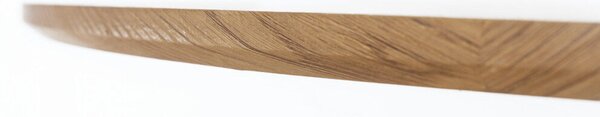 Étkezőasztal, kerek, tölgy/fekete, átmérő 110 cm, REVENTON NEW