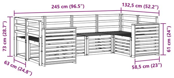 VidaXL Szegmentált kanapé szett 6 pcs Természetes