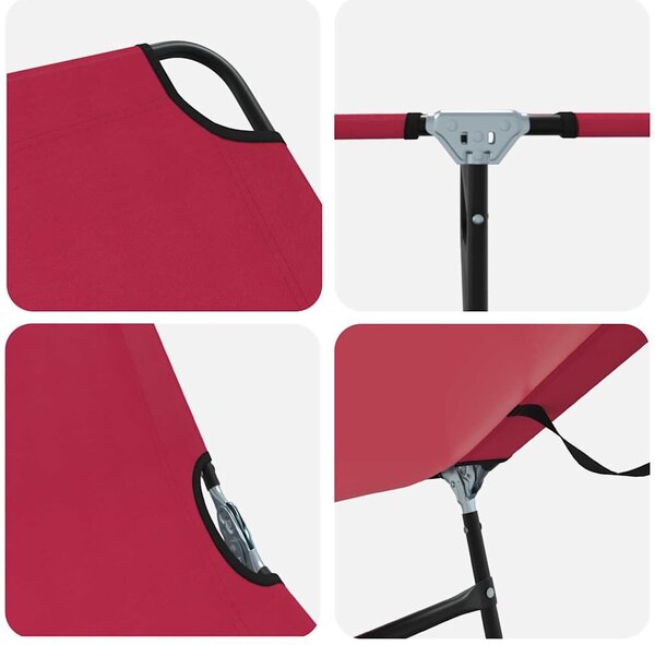 VidaXL Összecsukható nyugágy 2 pcs Piros 56 x 189 x 87cm szövet