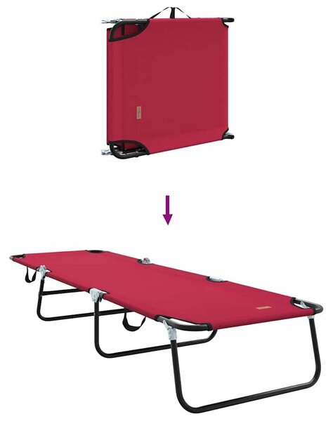 VidaXL Összecsukható nyugágy 2 pcs Piros 56 x 189 x 87cm szövet