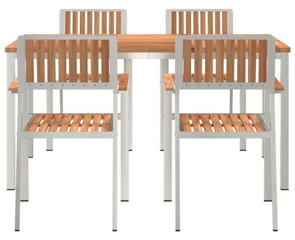 VidaXL Kert étkező szett 5 pcs Barna Tömör tíkfa