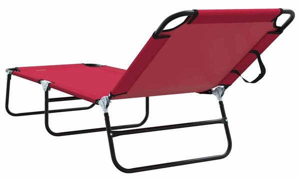 VidaXL Összecsukható nyugágy 2 pcs Piros 56 x 189 x 87cm szövet